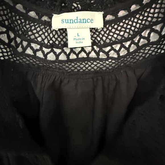 Sundance | Black Lace Trim Midi Dress | pockets - Picture 5 of 10
